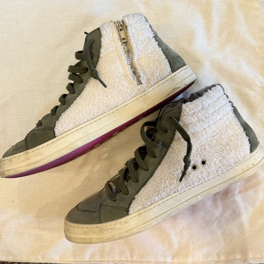 P448 Skate Sneakers Green & White Sherpa - 40